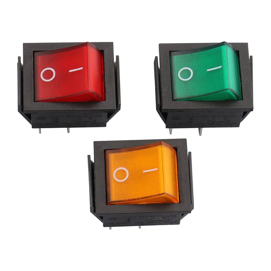 Amazon.com: Baomain Red Green Yellow Light SPDT ON/Off Snap